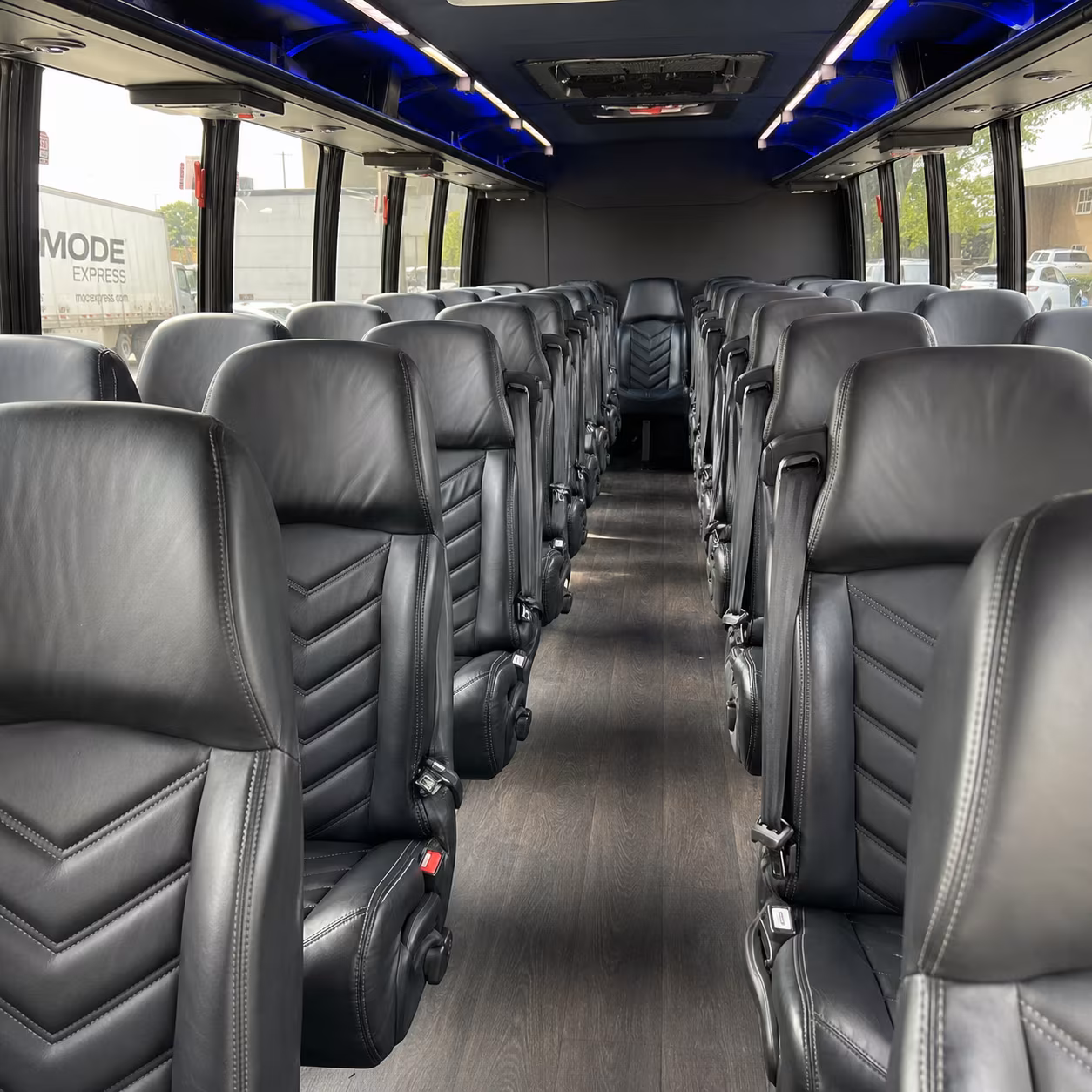 baytown 35 passenger minibus interior