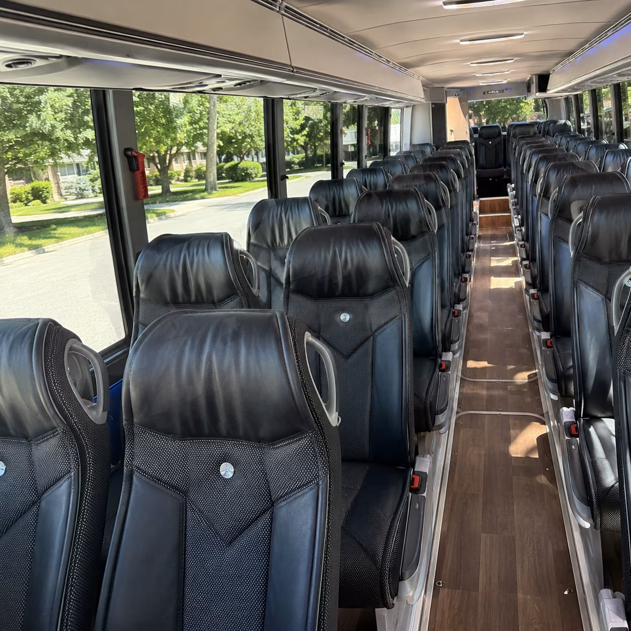 baytown 40 passenger charter bus inside