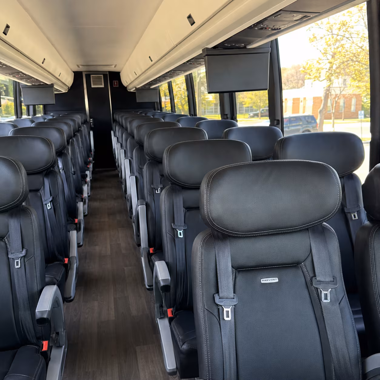 baytown 45 passenger charter bus inside
