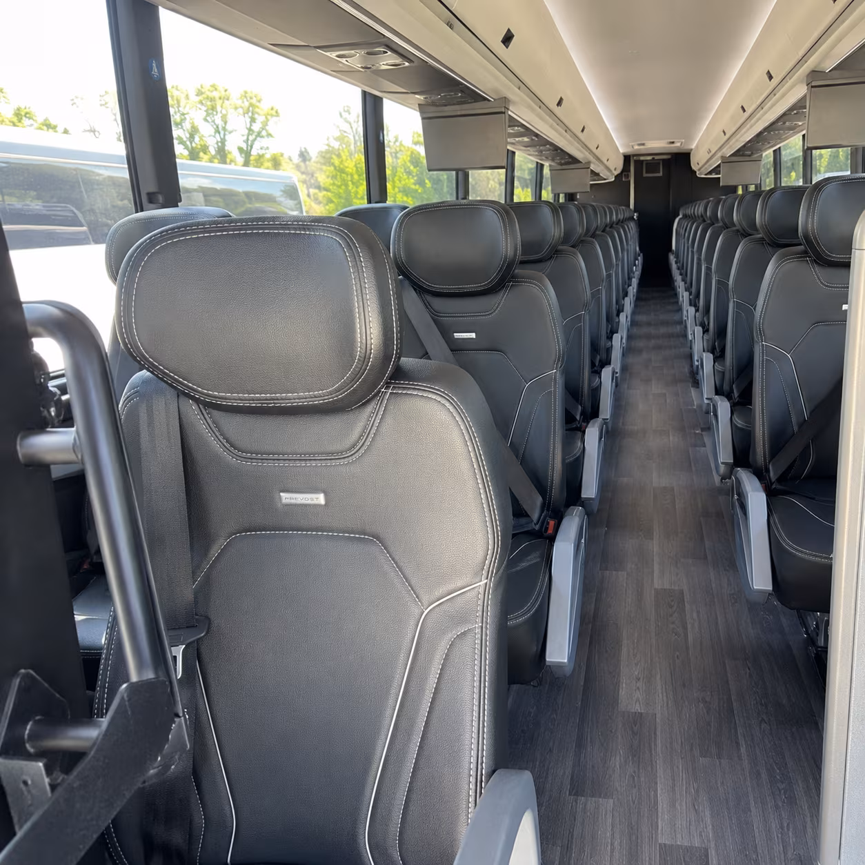 baytown 47 passenger charter bus interior