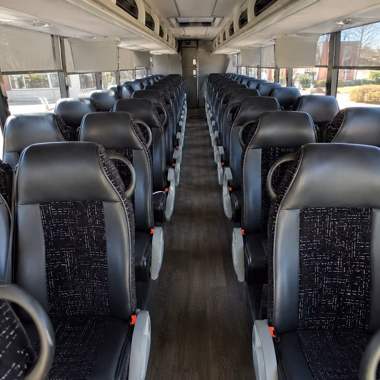 baytown 54 passenger charter bus inside