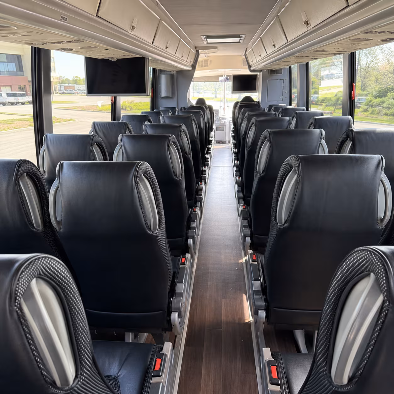baytown 56 passenger charter bus inside